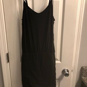 Strappy T dress with banded bottom